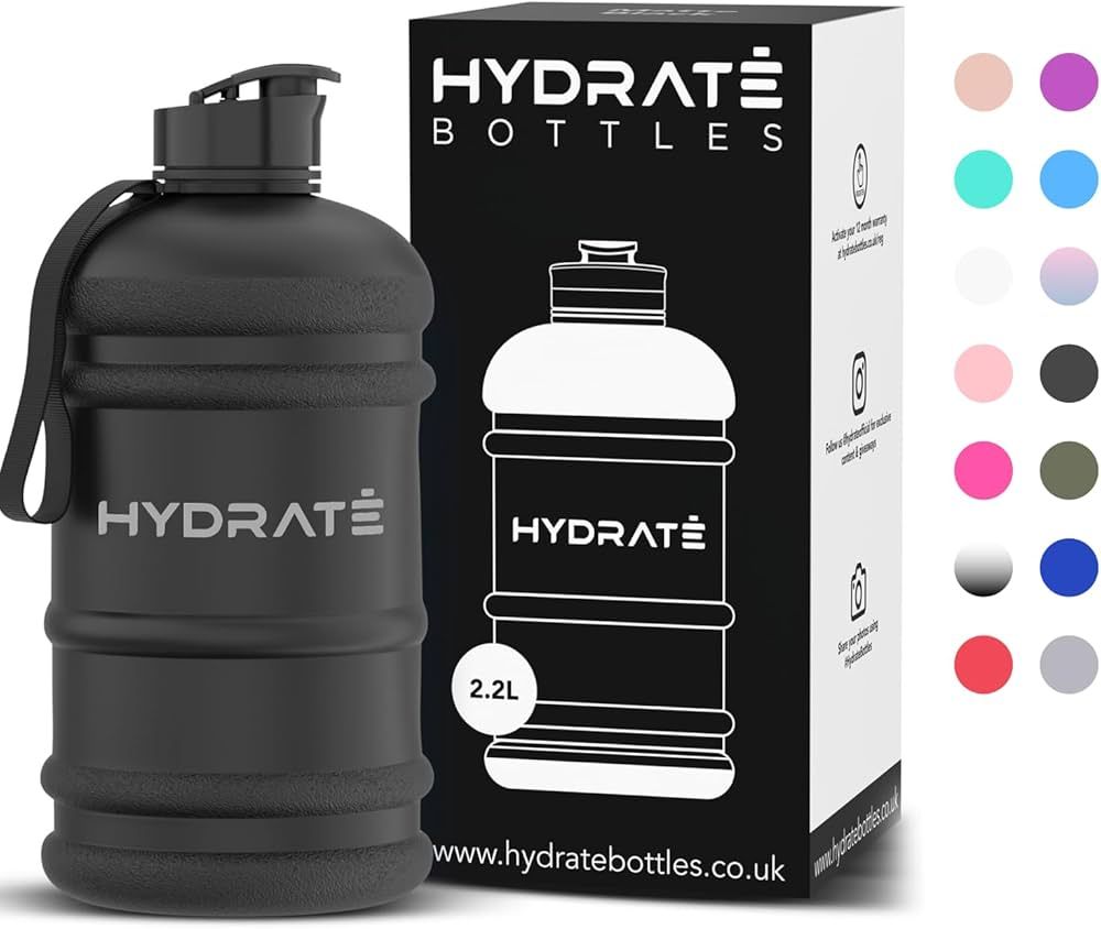HYDRATE XL Jug 1.3,2.2,3.8 Litre Water Bottle - BPA Free, Flip Cap, Ideal for Gym - | Amazon (US)