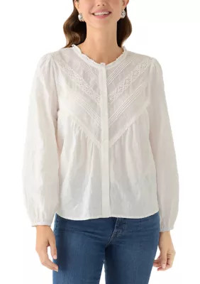 Women's Long Sleeve Pleated Yoke Blouse | Belk