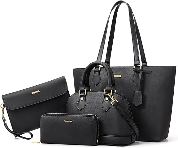 4PCS Women Fashion Handbags Purses Wallet Shoulder Bags Casual Tote Bag Crossbody Bags, Handbag S... | Amazon (US)