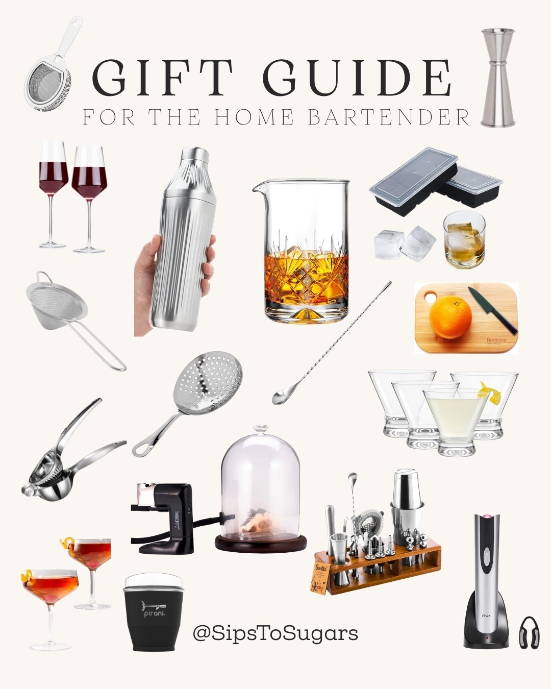 Building the ultimate at‑home bar? Start with the heroes—no‑leak shaker, cloche smoker, insulated cup—then add the little things pros love: crystal mixing glass, fine strainers, citrus press, large‑cube molds, and beautiful glassware. Linked everything via LTK so you can mix + sip in style. Cheers! 

home bartender gifts, cocktail gifts 2025, elevated craft shaker, cloche cocktail smoker, best bar tools, whiskey gift ideas, wine gift ideas, bar cart accessories, hostess gifts, holiday gift guide

#LTKHome #LTKHoliday #LTKGiftGuide