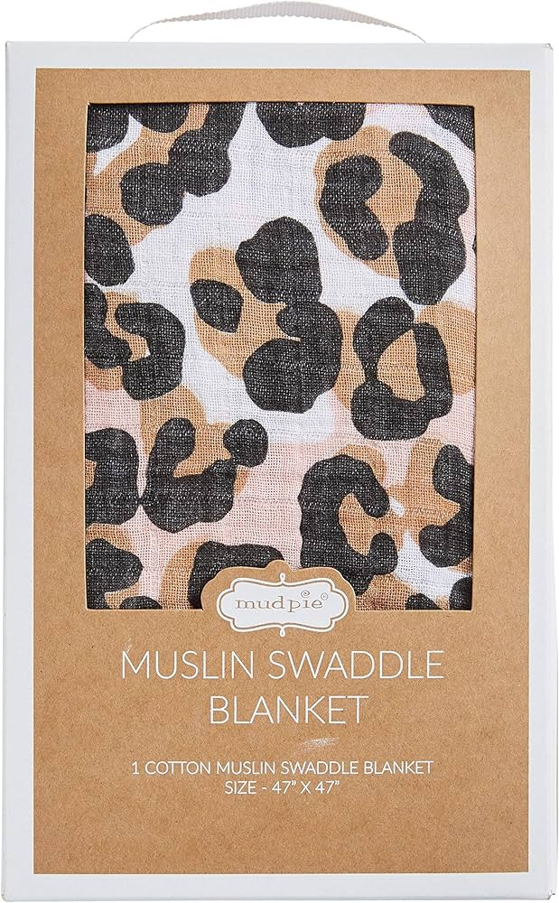 Mud Pie Muslin Swaddle, Leopard | Amazon (US)