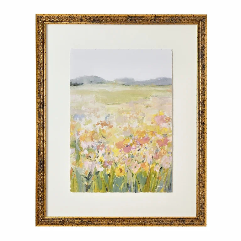 Beautiful by Drew Framed Vintage Floral Field Wall Art - Walmart.com | Walmart (US)