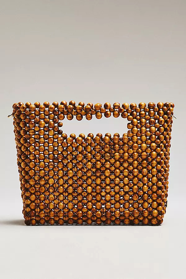 Linzy Wood Beaded Hand Bag | Anthropologie (US)