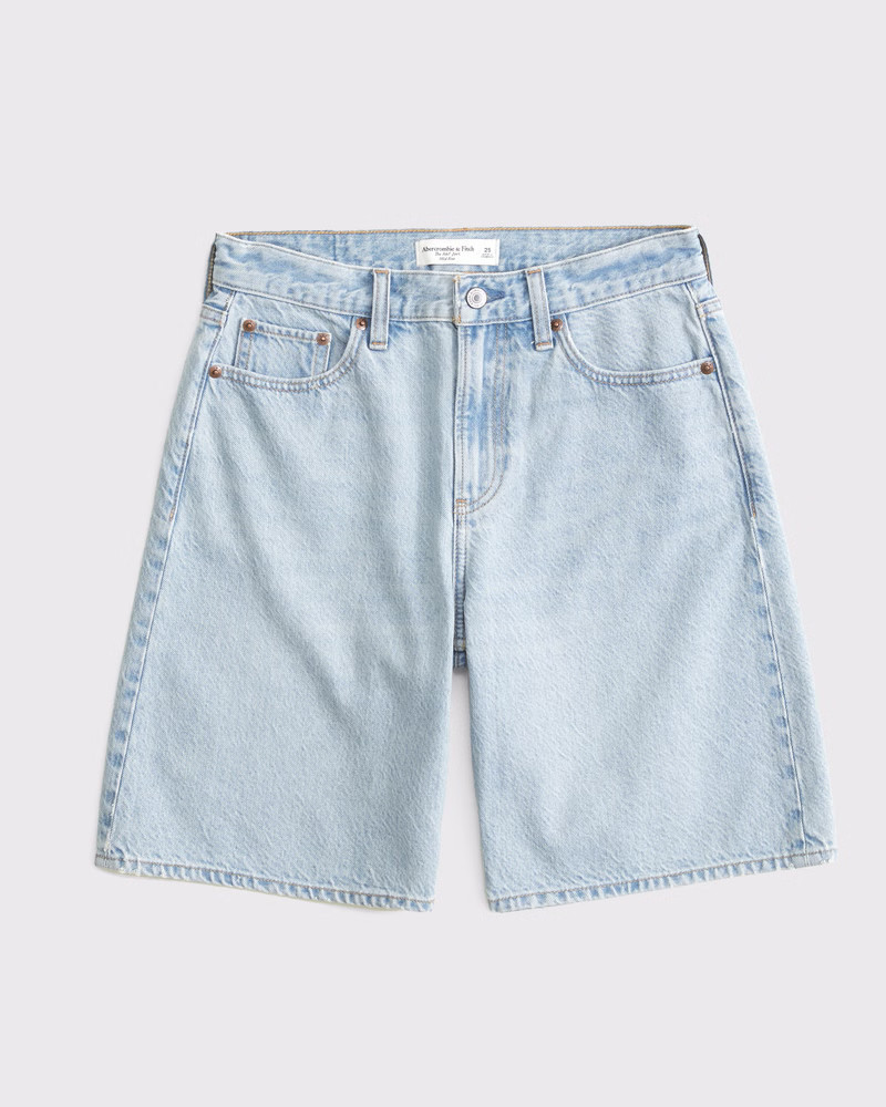 Abercrombie & Fitch Women's Mid Rise Jort in Light Wash - Size 32 | Abercrombie & Fitch (US)