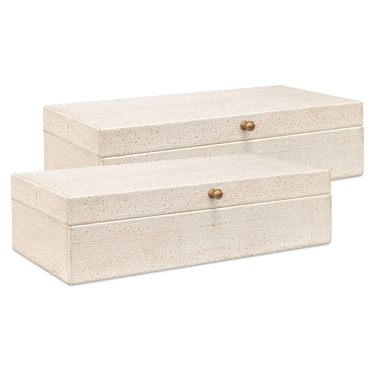 Gatsburg Osprey White Shagreen Box - Set of 2 | The Well Appointed House, LLC
