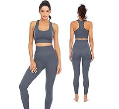 NOVA ACTIVE Workout Sets for Women 2 Piece High Waisted Seamless Leggings with Padded Stretchy Sp... | Amazon (US)