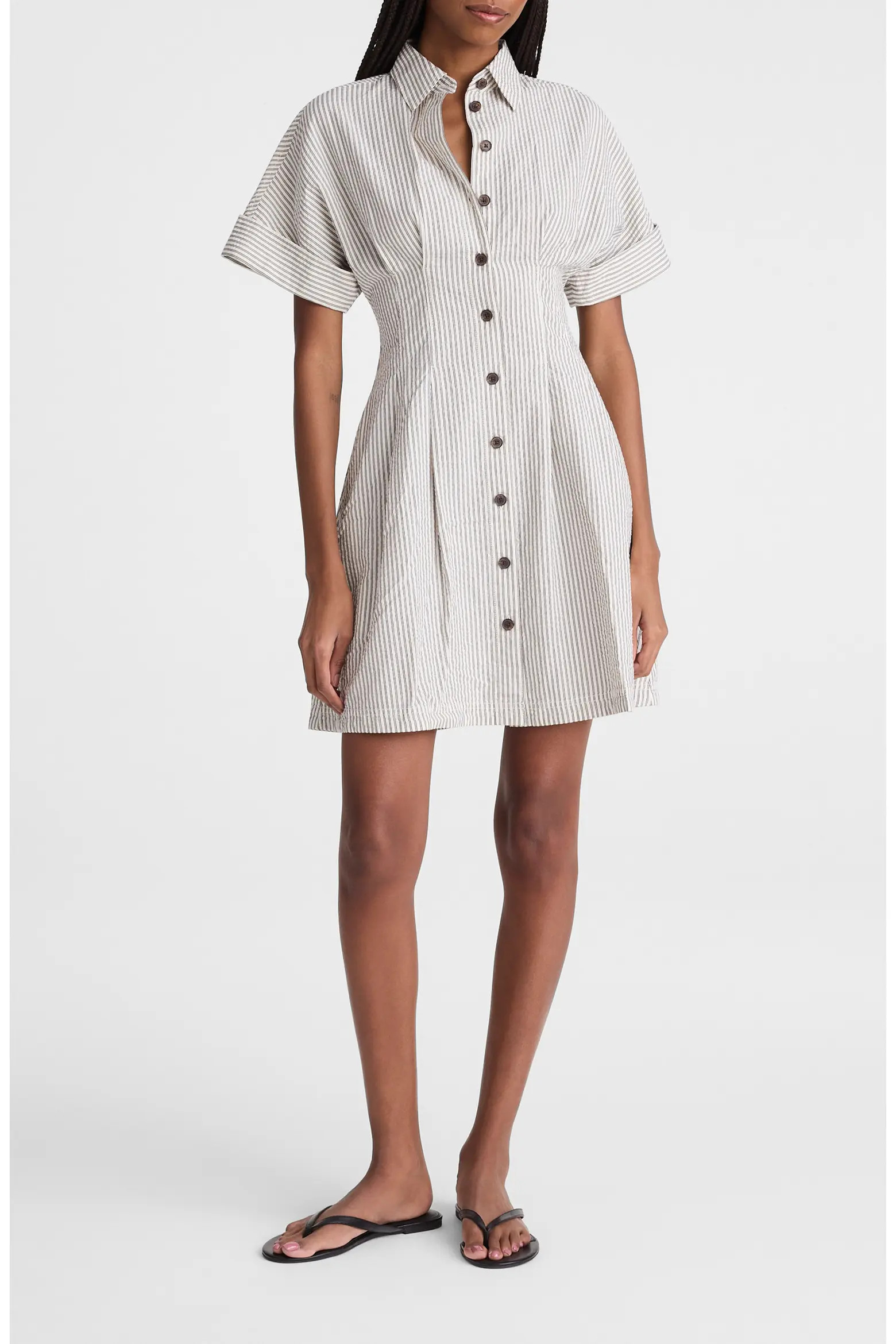 The Perry Stripe Cotton Seersucker Mini Shirtdress (Women) | Nordstrom | Nordstrom