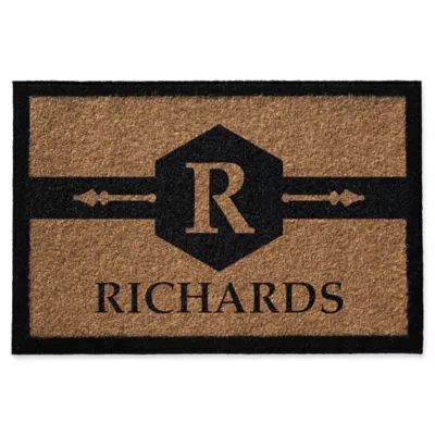 Infinity Hexagon Monogram Letter Door Mat | Bed Bath & Beyond | Bed Bath & Beyond