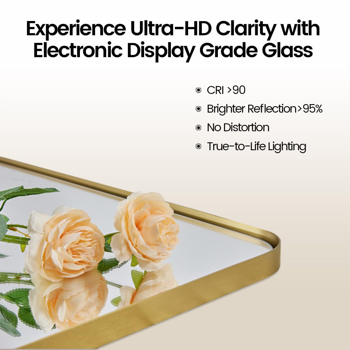 ANDY STAR Gold Bathroom Mirror, 24x36 Brushed Brass Rectangle Metal Frame Mirror for Bathroom, Mo... | Amazon (US)