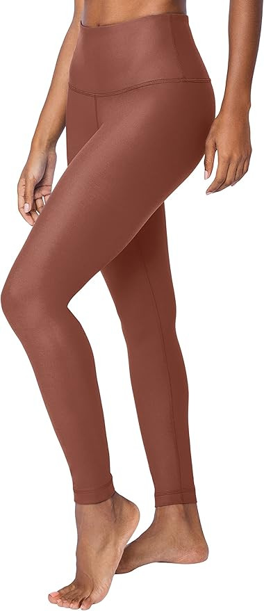 90 Degree By Reflex Womens High Waist High Shine Faux Leather Disco Ankle Leggings | Amazon (US)