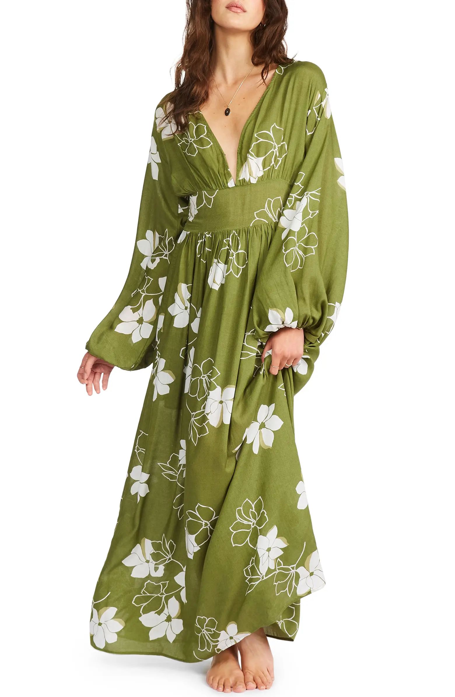 Night Bloom Floral Long Sleeve Maxi Dress | Nordstrom