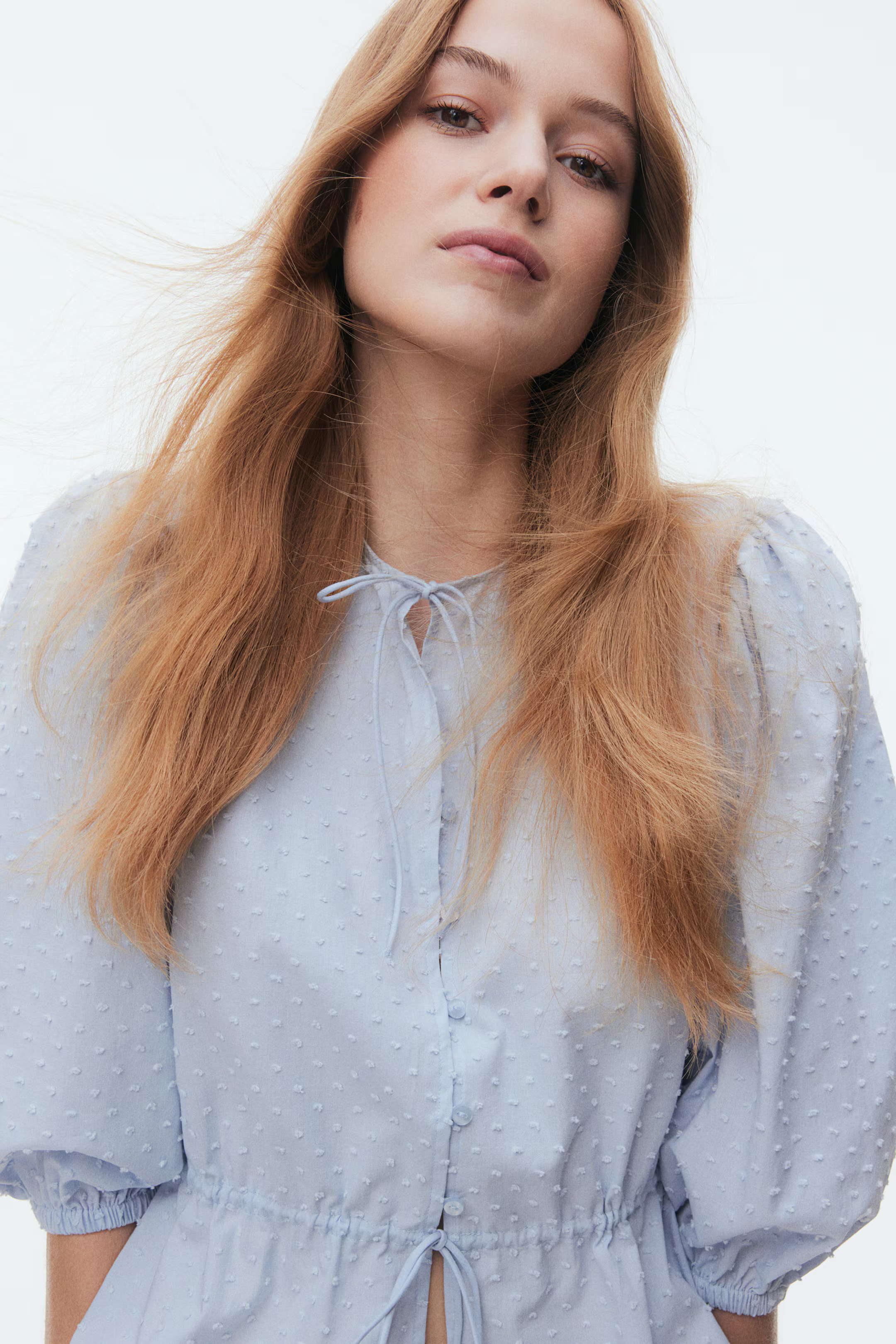 Puff-sleeved cotton blouse | H&M (UK, MY, IN, SG, PH, TW, HK)