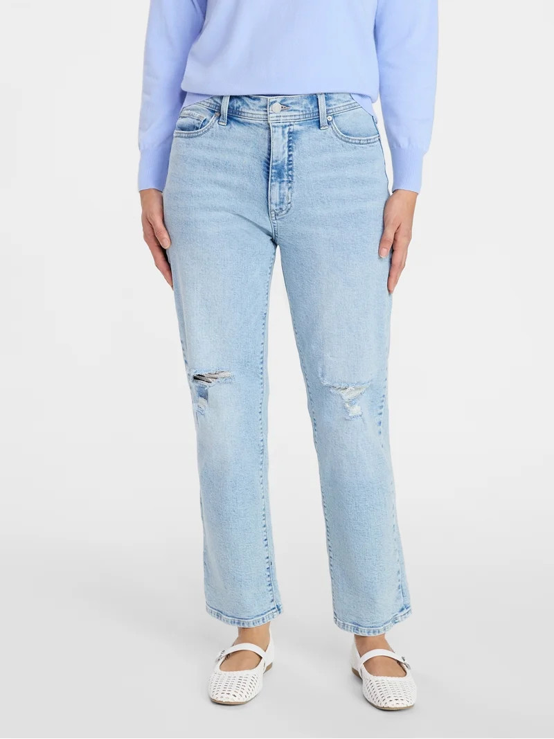 Time and Tru Women's Relaxed Boyfriend Jeans, 26" Inseam, Sizes 0-22 | Walmart (US)