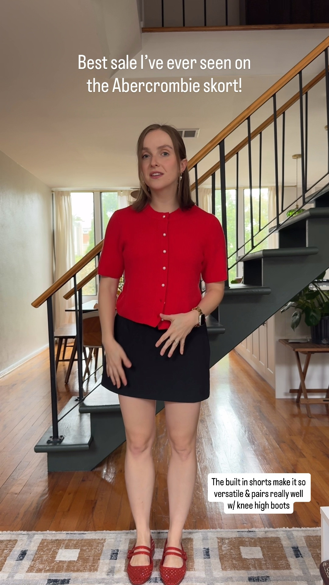 $39 Abercrombie tailored skort!
Size small for a body slimming fit, one of the most worn pieces in my closet
Xs wool blend cardi $45 
Fall transition look

#LTKootd #LTKPetite #LTKSaleAlert