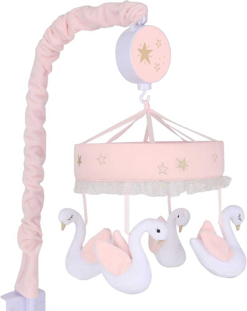 Lambs & Ivy Signature Swan Princess Pink/White Musical Baby Crib Mobile | Amazon (US)