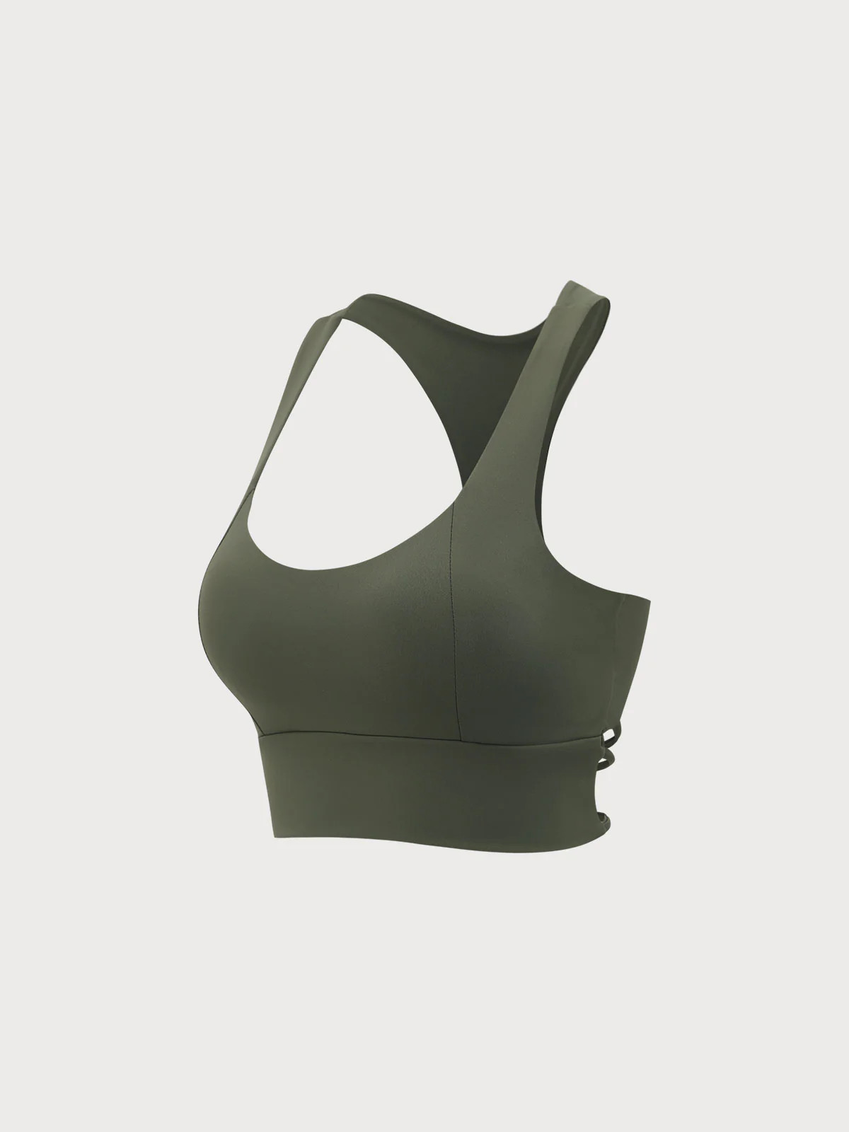 Army Green Cross Back Sports Bra & Reviews - Army Green - Sustainable Yoga Tops | BERLOOK | BERLOOK
