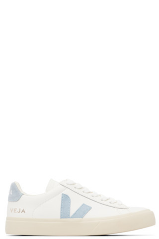 VEJA - White & Blue Campo Leather Sneakers | SSENSE