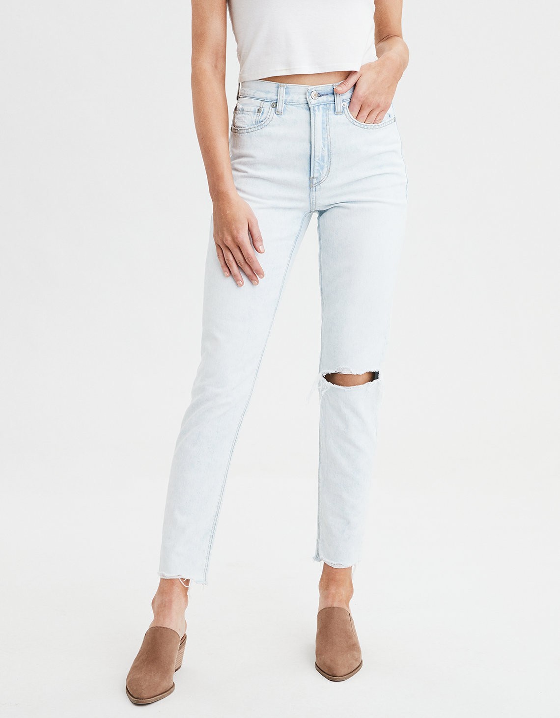 striped mom jeans american eagle