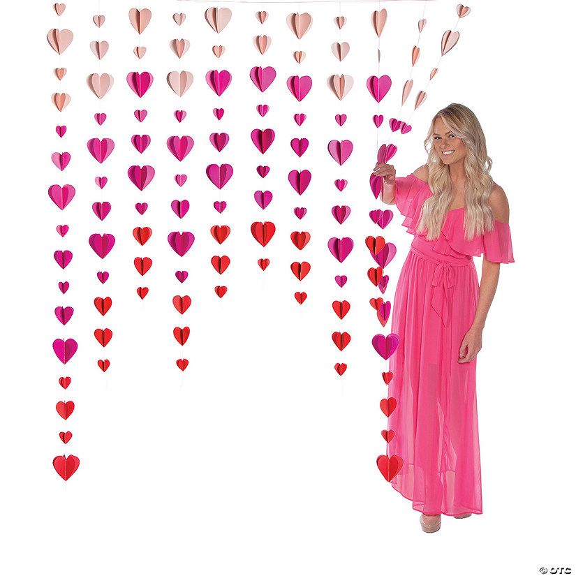 Valentine Hanging Hearts Curtain Backdrop | Oriental Trading Company