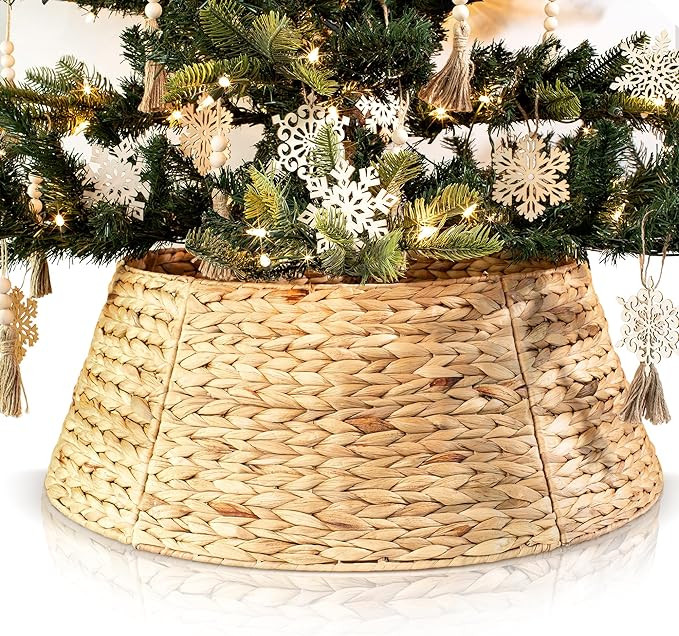 Beautiful Christmas Tree Collar - Authentic 28" Hyacinth Tree Ring - Easy to Set Up Christmas Tre... | Amazon (US)