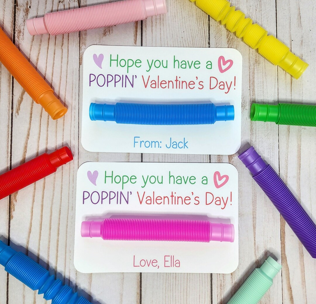 Pop Tube Valentines, Toy Valentines, Fidget Valentines, Fidget Toy Valentines, Valentines for Kid... | Etsy (US)