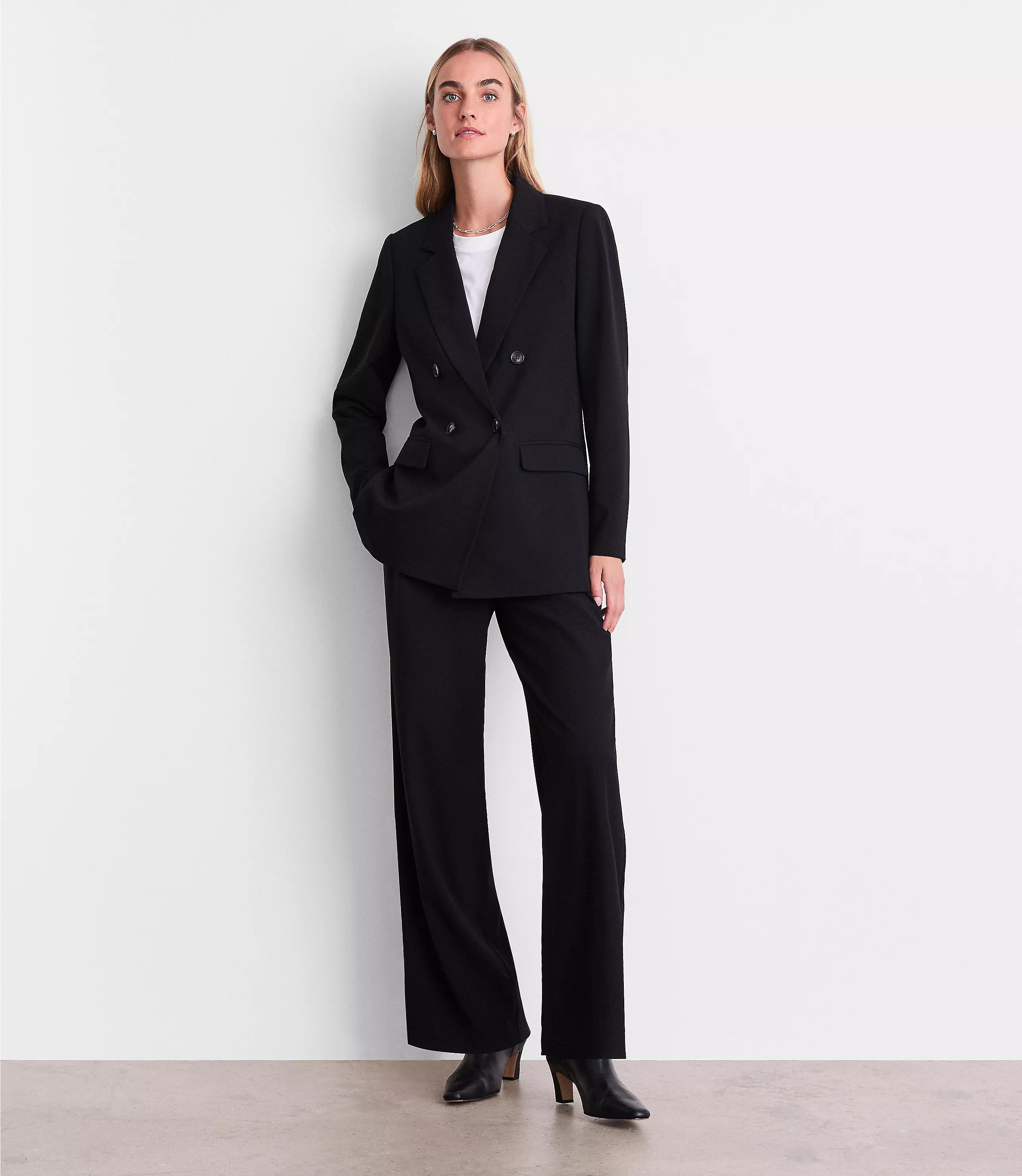 LOFT Versa Seasonless Stretch Double Breasted Blazer | LOFT