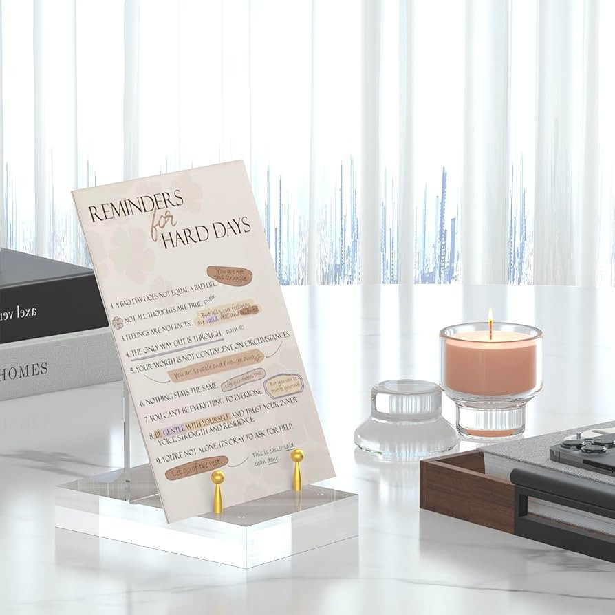 Acrylic Easel Display Stand with Adjustable Gold-Toned Hardware for Pictures, Crystal Clear Acryl... | Amazon (US)