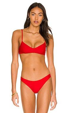 Solid & Striped The Rachel Bikini Top in Ruby from Revolve.com | Revolve Clothing (Global)