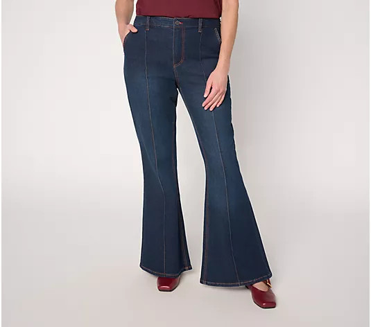 Make Your Selection: Peace Love World Regular Full Length Flare Leg Denim | QVC