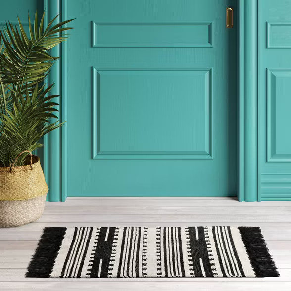 2'X3' Sylviidae Stripe Woven Accent Rug Black - Opalhouse™ | Target
