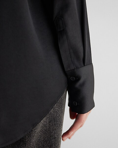 Satin Boyfriend Portofino Shirt | Express