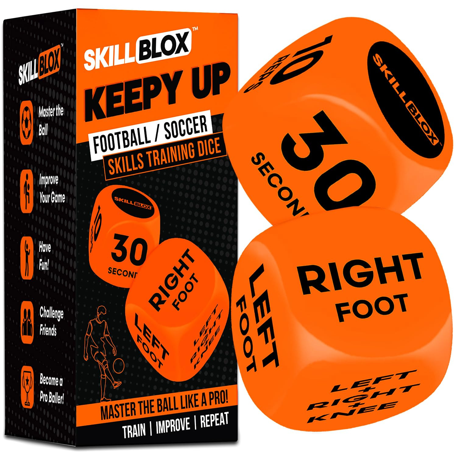 SKILL BLOX Football Keepy Up Training Dice (2 pcs) | Football Gifts for Boys & Girls 9-12 | Train... | Amazon (UK)