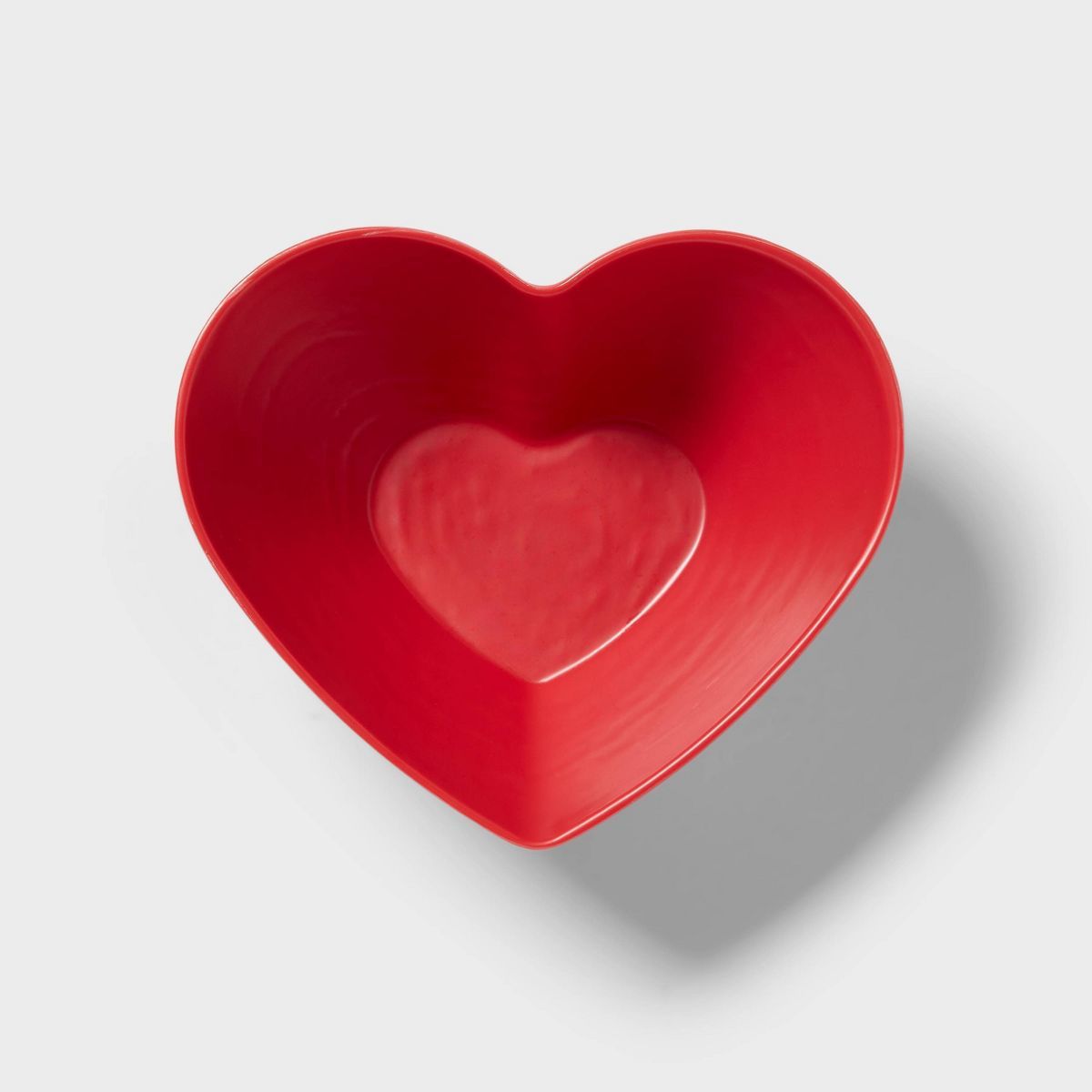 24oz Valentine's Day Melamine Figural Heart Salad Bowl Red - Threshold™ | Target