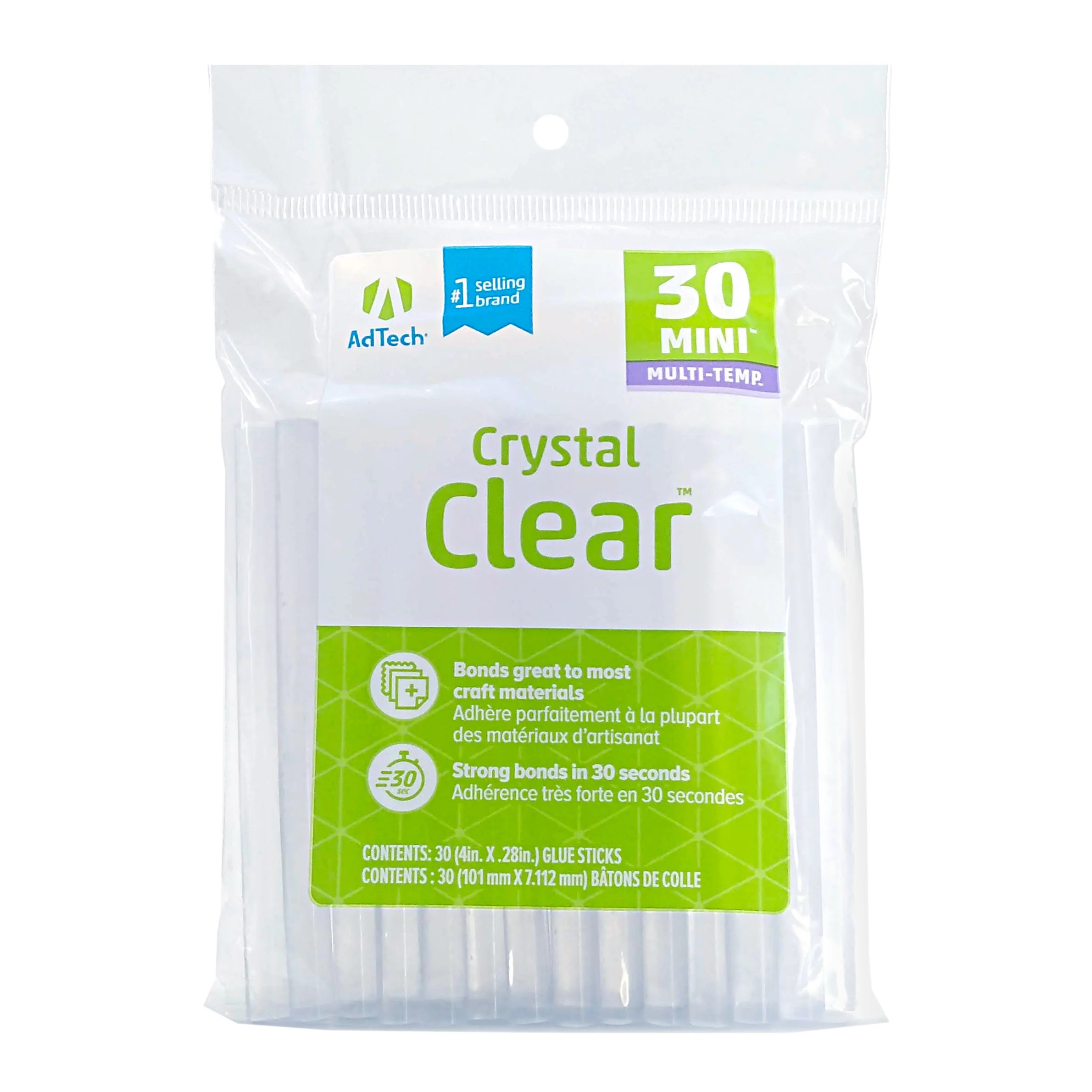 AdTech Crystal Clear Hot Glue Sticks – Mini Size, Pack of 30, 4” x .28 | Walmart (US)