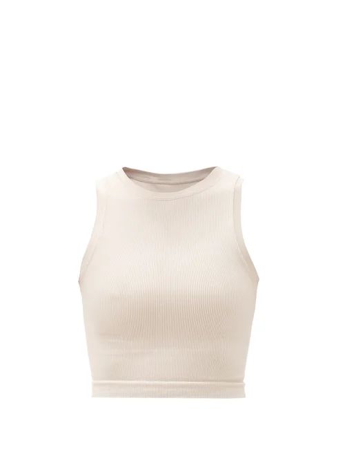 Prism² - Luminous Ribbed Stretch-jersey Tank Top - Womens - Beige | Matches (US)