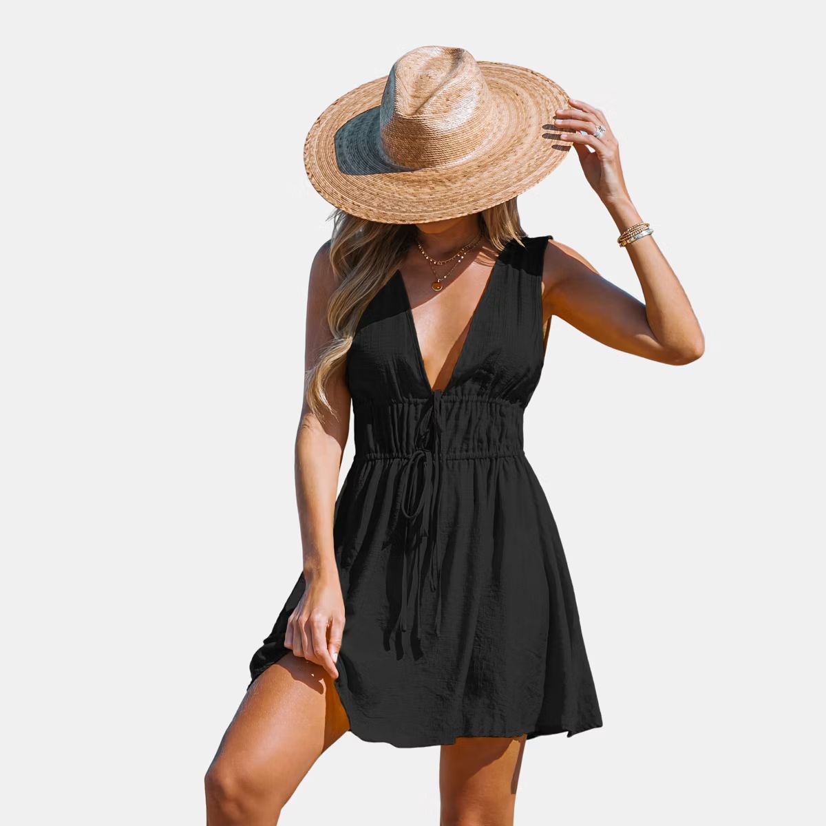 Women's Lace Up Backless Cover-Up Dress - Cupshe | Target