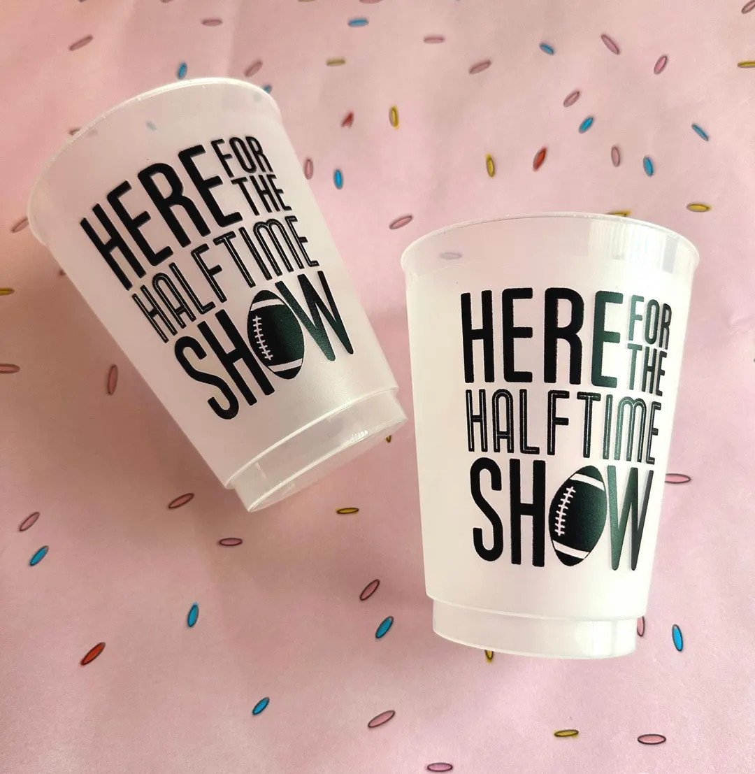 Super Bowl Frost Flex Cups, Super Bowl 2025, Shatterproof Super Bowl Cups, Here for the Halftime ... | Etsy (US)