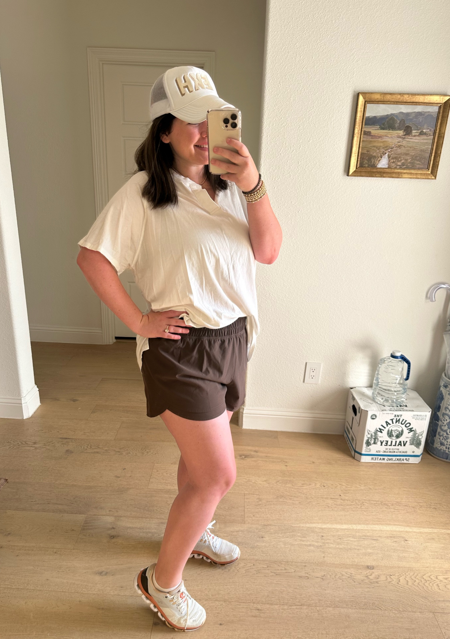 Dicks Athletic Shorts - my new favorite!!!! 
5’4, wearing the size large (I could have sized down to the medium)