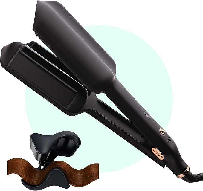 MINT Double Barrel Mermaid Hair Waver for Long Hair | Ionic Deep Waver Tool Creates Volume & Larg... | Amazon (US)