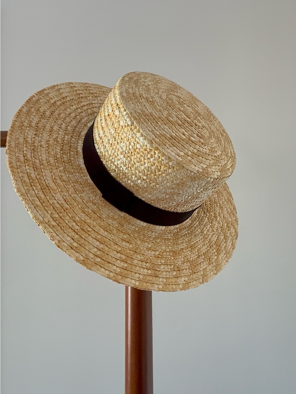 Straw Boater Hat with Black Band | Poshmark