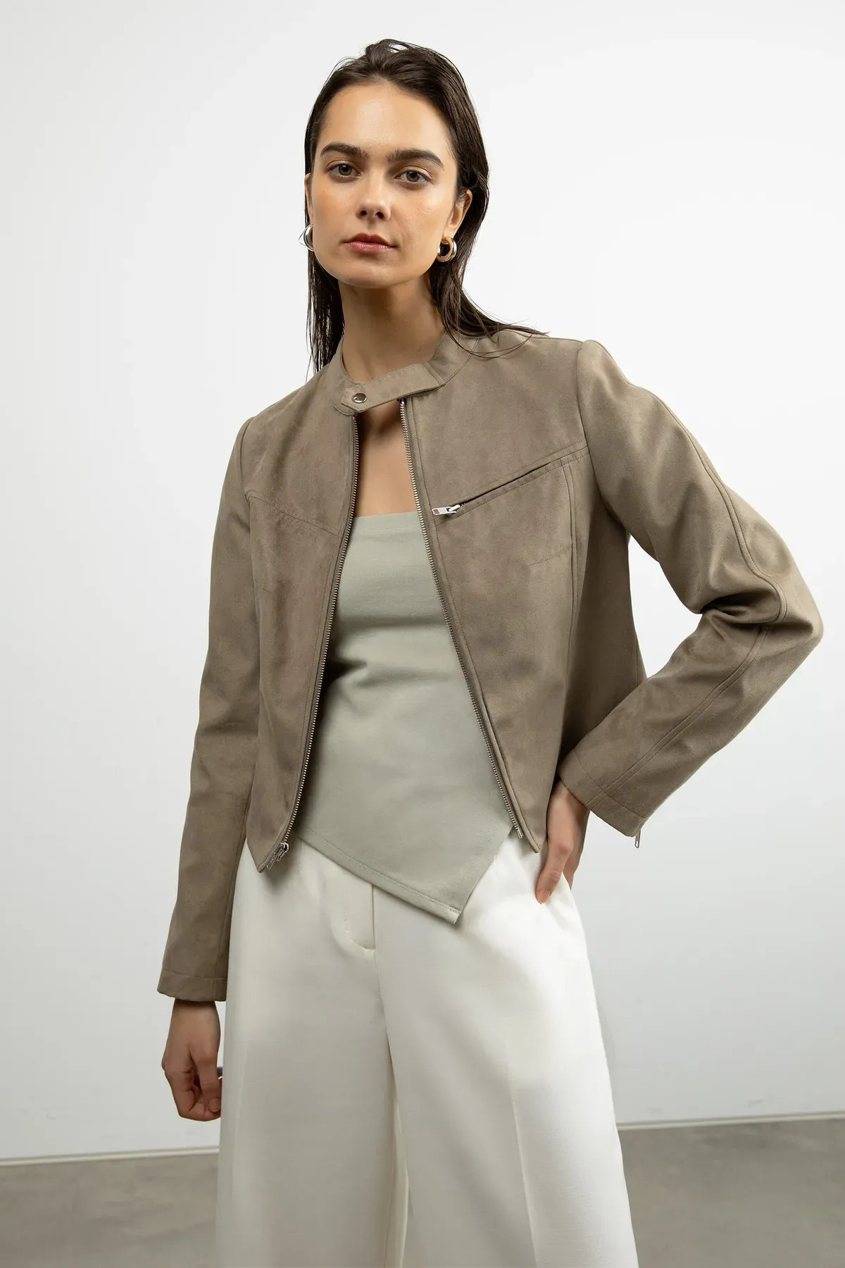 CROPPED TUBE TOP WITH SIDE SLIT | OAK + FORT