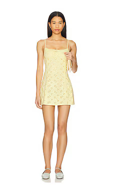 Free People Full Bloom Mini Slip Dress in Banana Cream from Revolve.com | Revolve Clothing (Global)