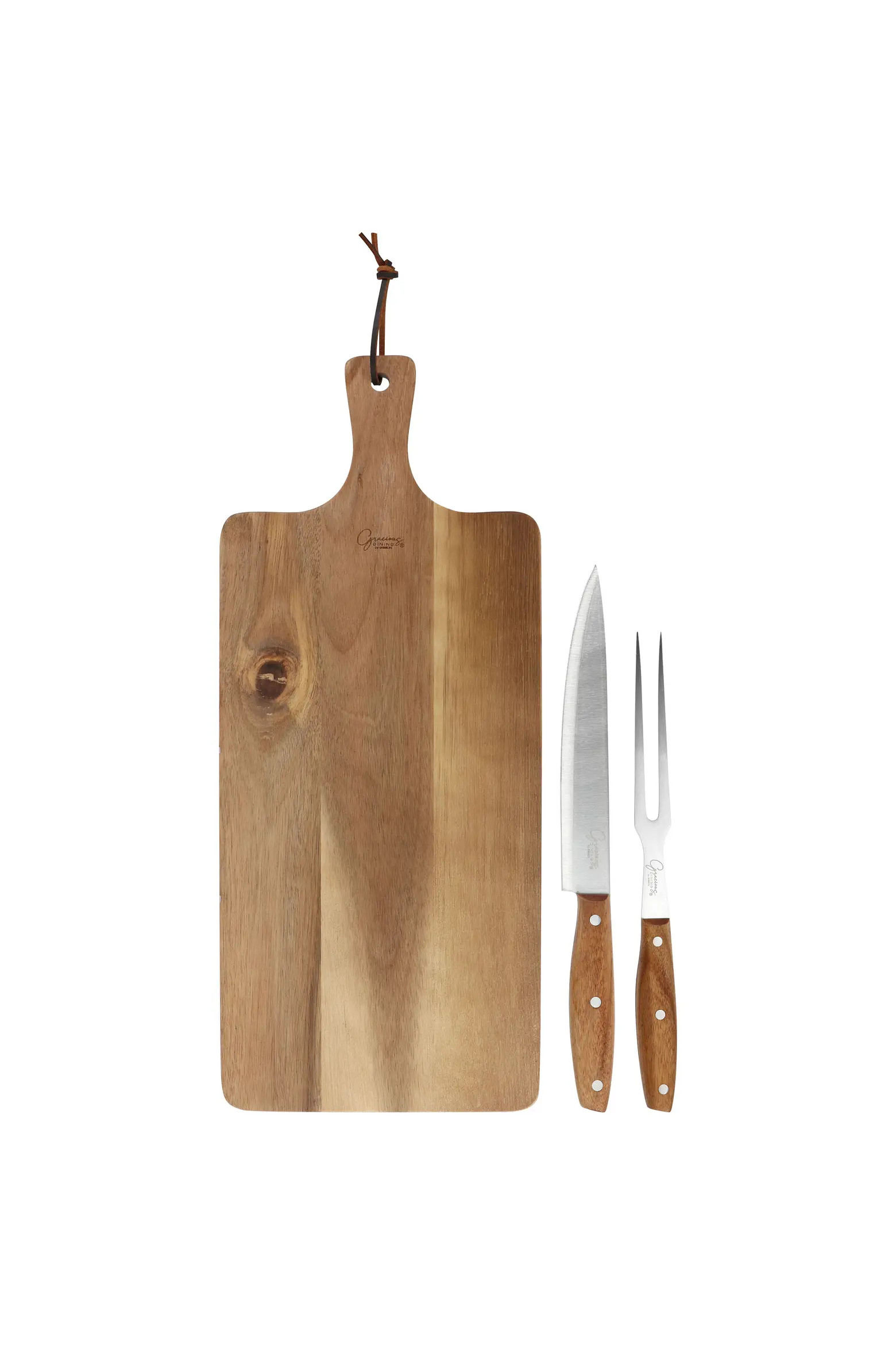 3 Piece Acacia Wood Serving Board with Carving Knife and Fork | Nordstrom | Nordstrom