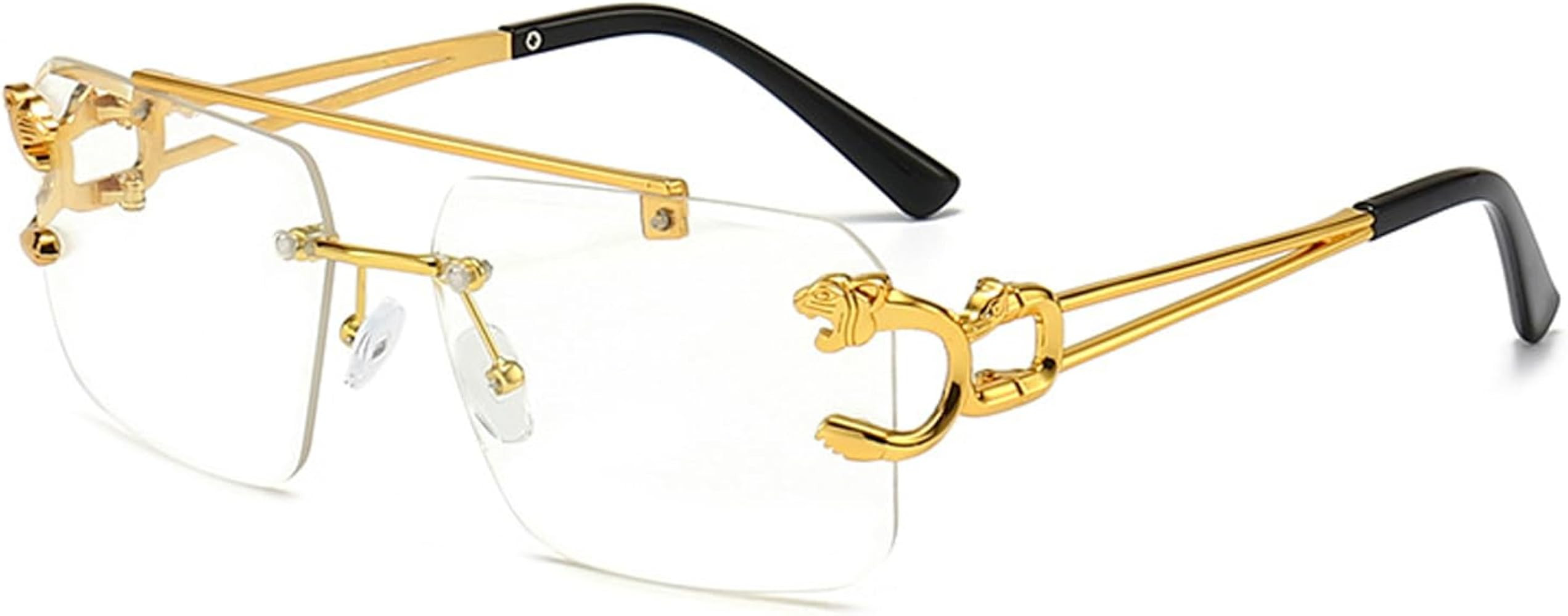 JUDOO Rimless Rectangle Sunglasses for Men Women Fashion Hip hop Frameless Designer Shades Y2K Sq... | Amazon (US)