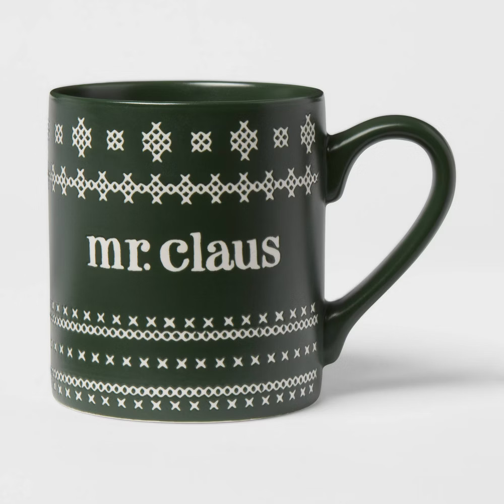 16oz Stoneware Mr. Claus Christmas Mug - Threshold | Target