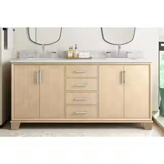 Home Decorators Collection Nanterre 72 in W x 22 in D x 36 in H Double Sink Bath Vanity in Desert... | The Home Depot