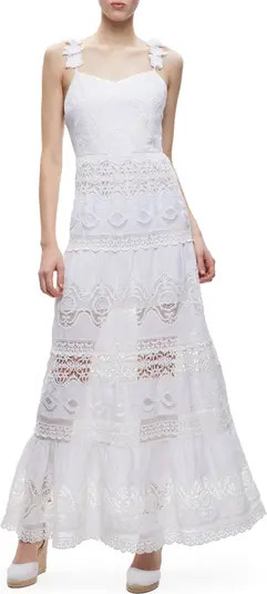 Alice + Olivia Alora Embroidered Linen & Cotton Dress | Nordstrom | Nordstrom