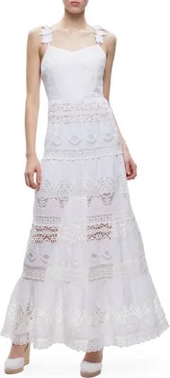 Alice + Olivia Alora Embroidered Linen & Cotton Dress | Nordstrom | Nordstrom