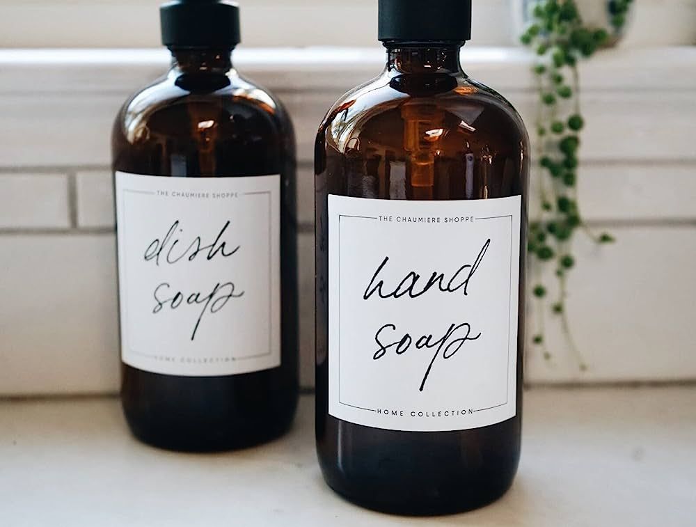 Soap dispenser labels for bottles, waterproof Stickers, Vintage Farmhouse Hand soap, Dish soap, S... | Amazon (US)