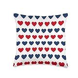Patriotic Pillow Co. Patriotic Red White and Blue Hearts 4th of July Home Decor Throw Pillow, 16x16, | Amazon (US)